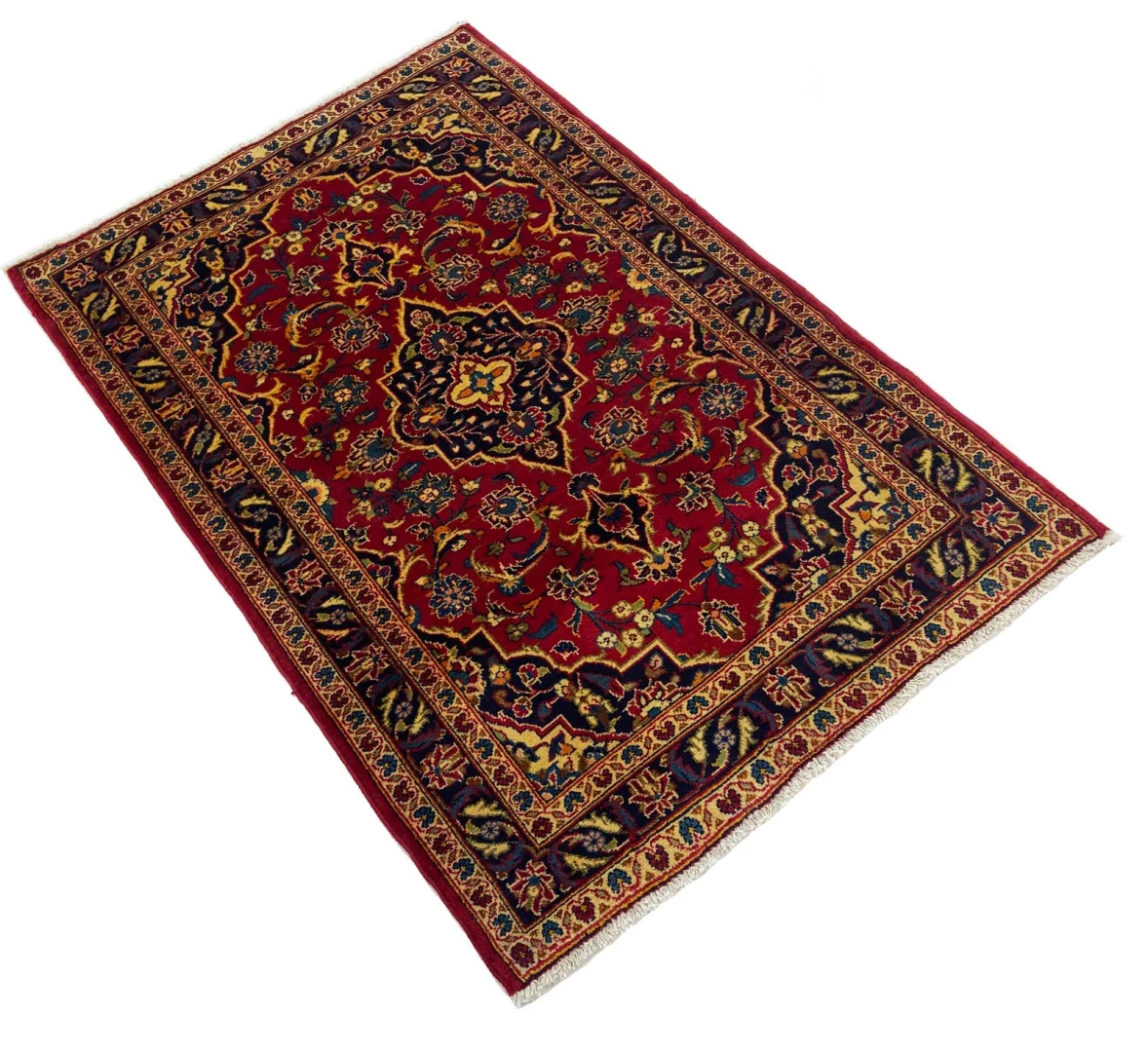 Handgeknüpfter Kashan Perserteppich, 149 × 99 cm, Wolle