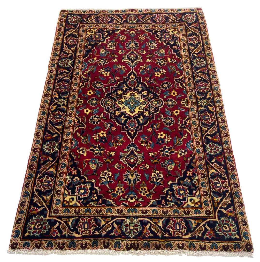 Kashan Perserteppich 154 × 98 cm aus Wolle, handgeknüpft