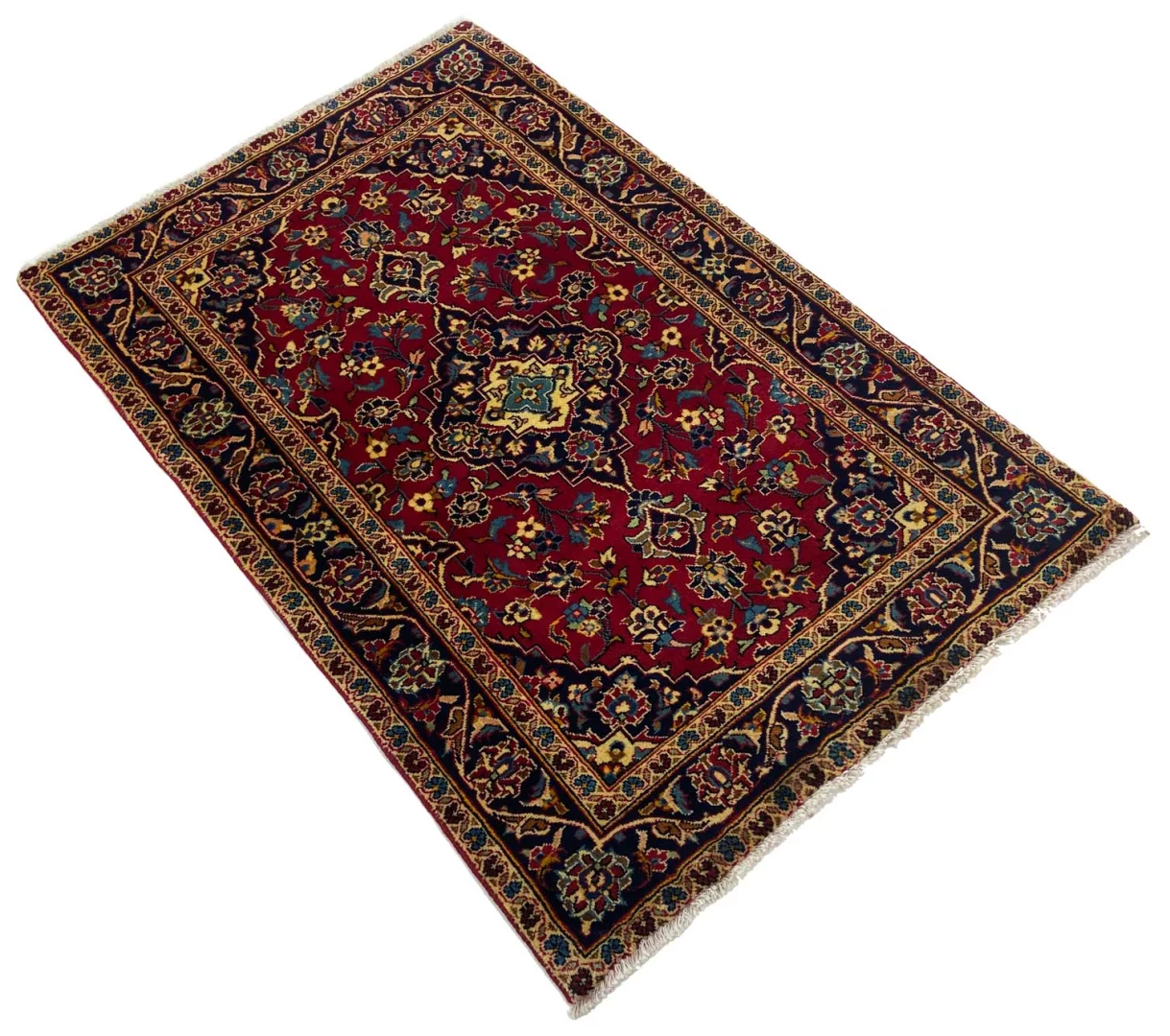 Kashan Perserteppich 154 × 98 cm aus Wolle, handgeknüpft