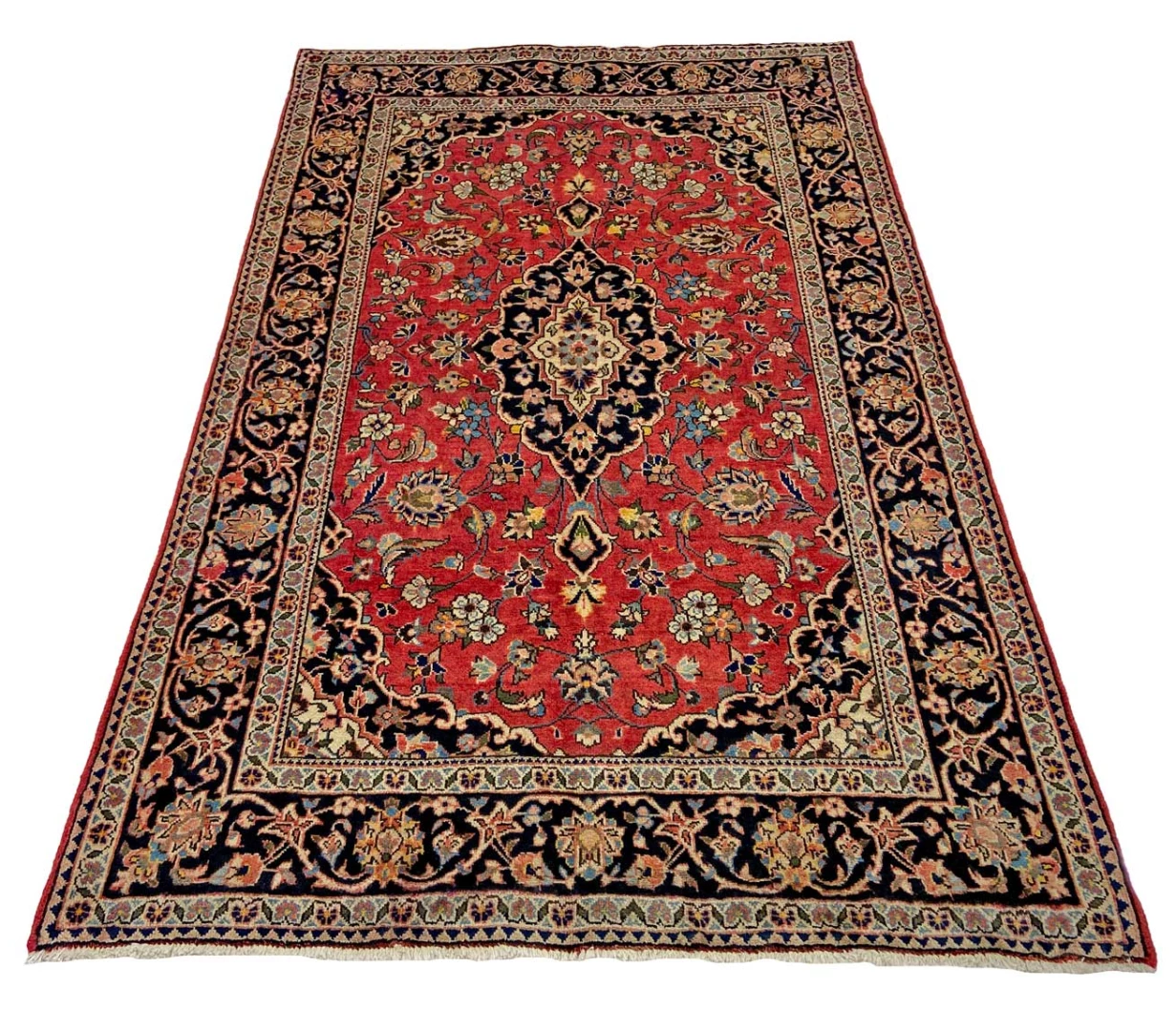 Handgeknüpfter Kashan Perserteppich 213 × 136 cm