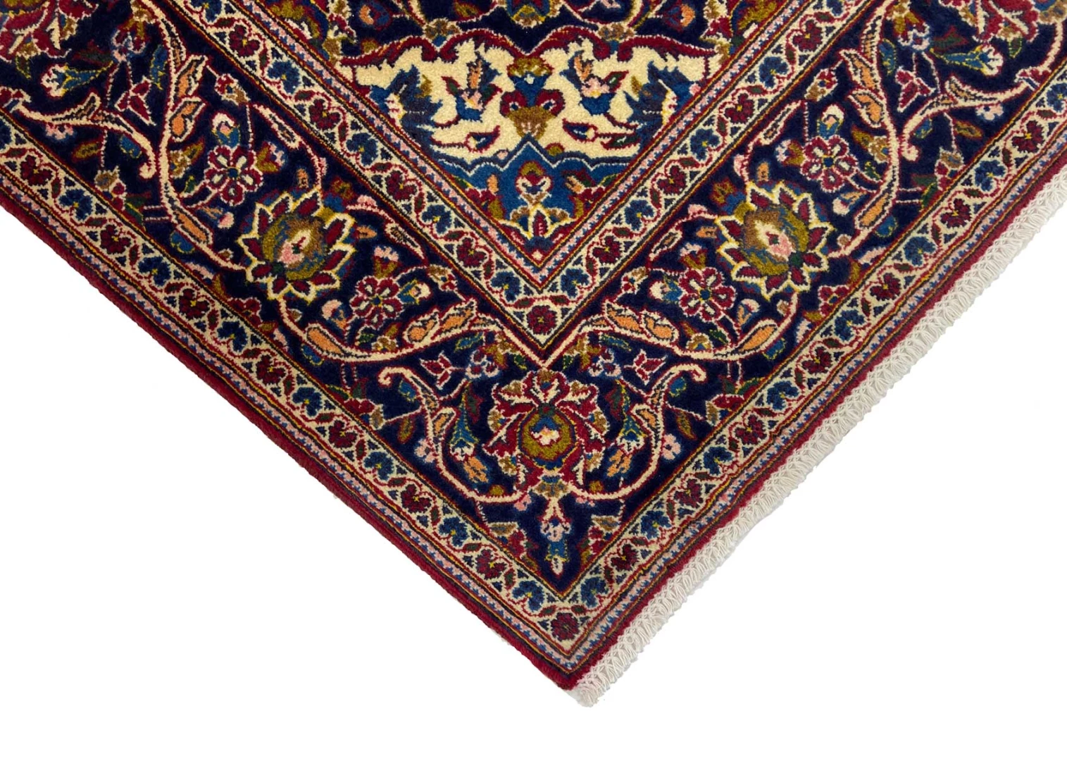 Handgeknüpfter Kashan Perserteppich, 220 × 131 cm, Wolle