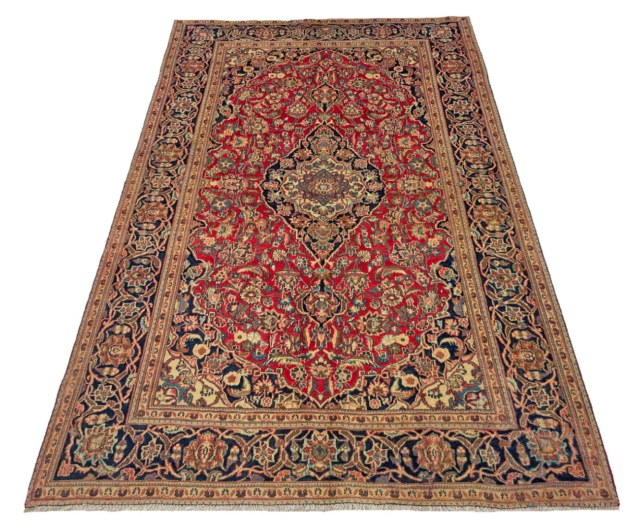 Handgeknüpfter Kashan Perserteppich, 220 × 139 cm, Wolle