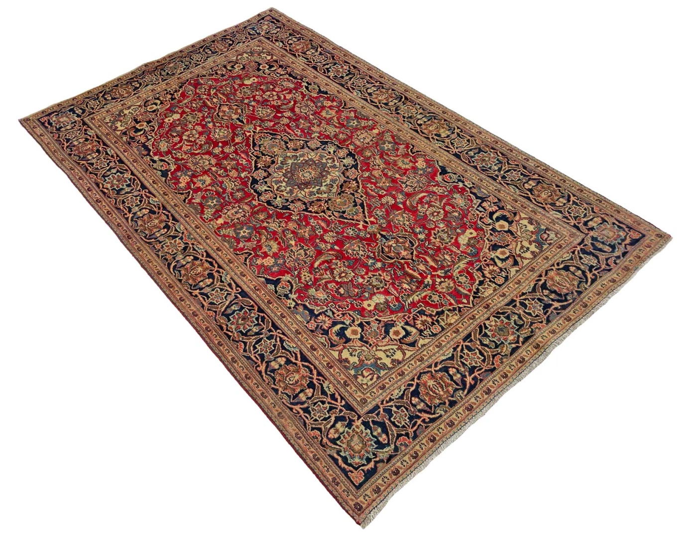 Handgeknüpfter Kashan Perserteppich, 220 × 139 cm, Wolle