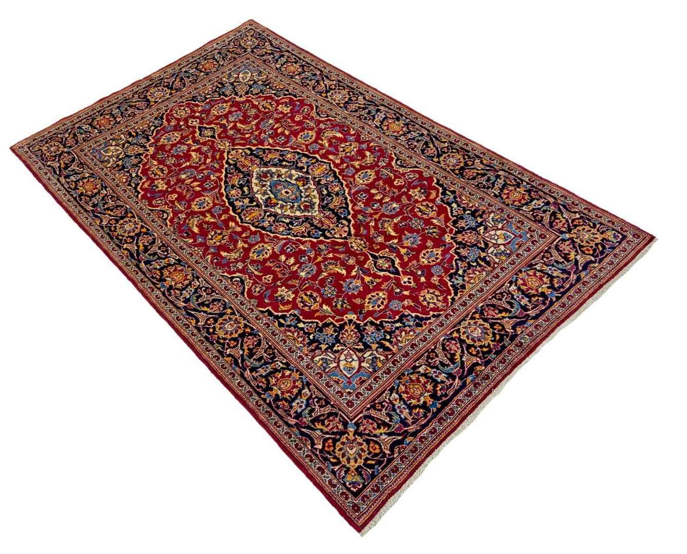 Handgeknüpfter Kashan Perserteppich 222 × 137 cm