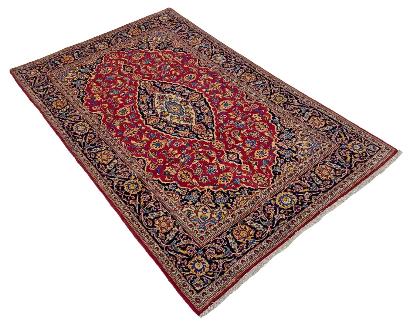 Kashan Perserteppich 229 × 143 cm aus Wolle, handgeknüpft
