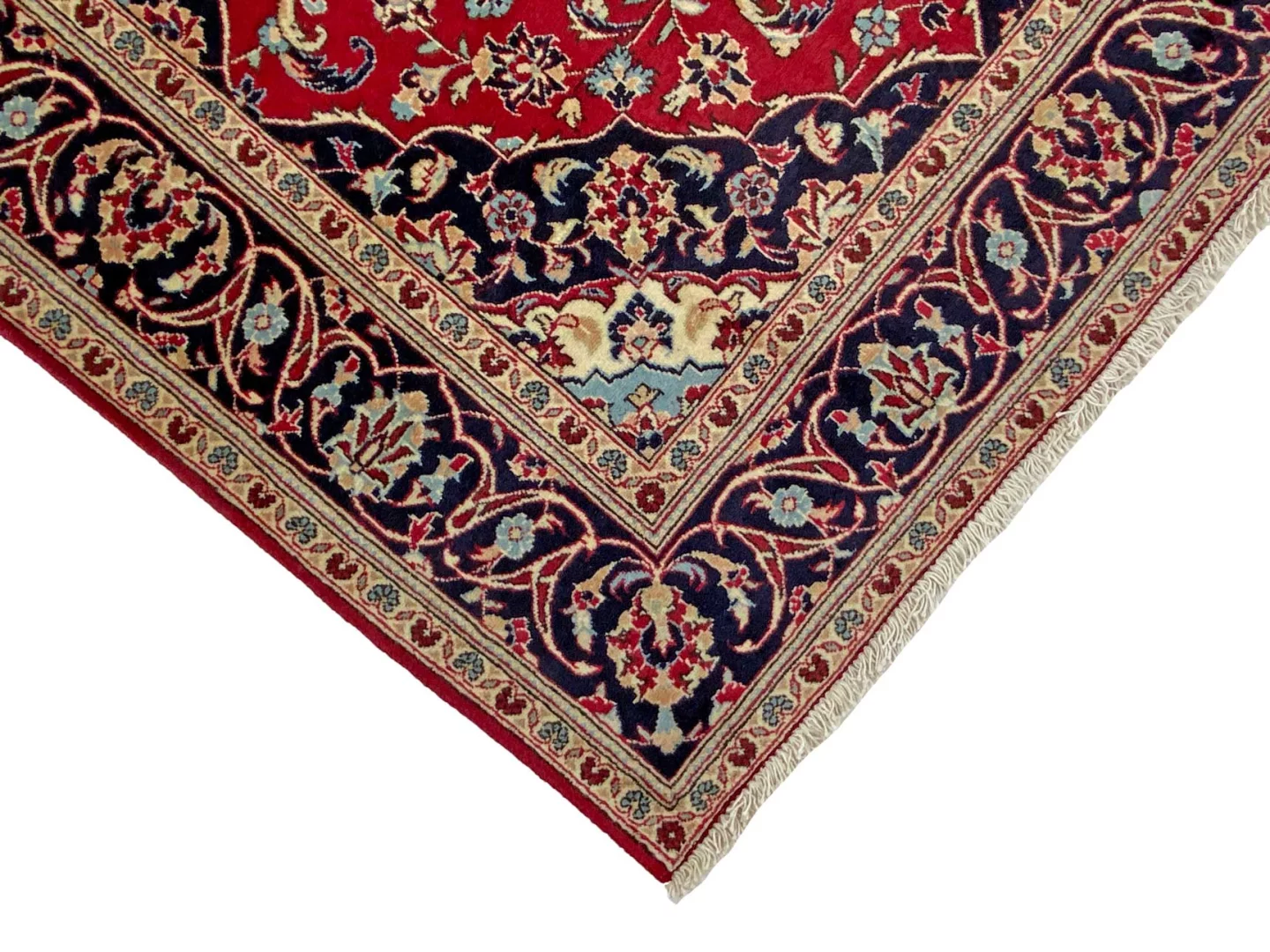 Handgeknüpfter Kashan Perserteppich, 246 × 146 cm, Wolle