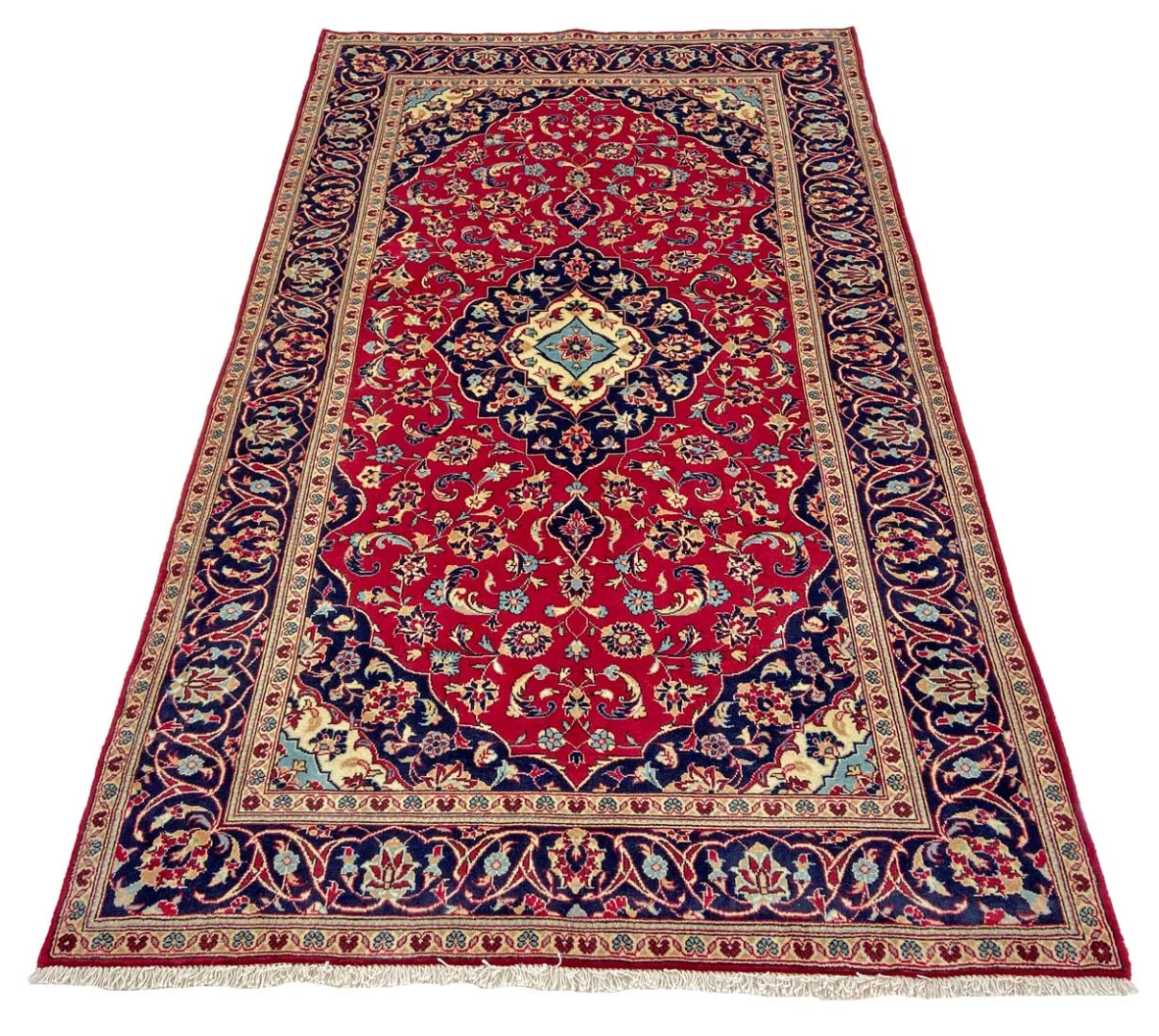 Kashan Perserteppich aus Iran, 247 × 144 cm