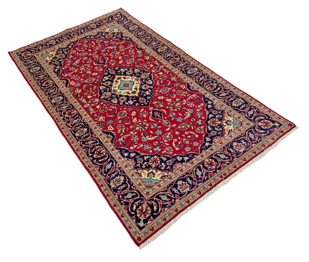 Kashan Perserteppich aus Iran, 247 × 144 cm
