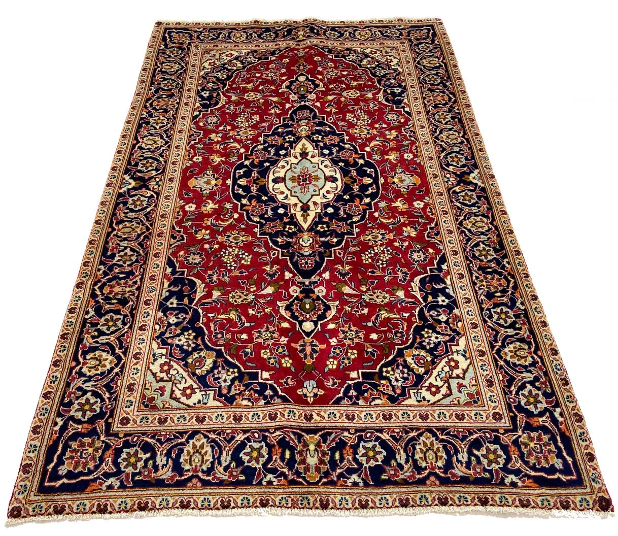 Kashan Perserteppich aus Iran, 252 × 151 cm