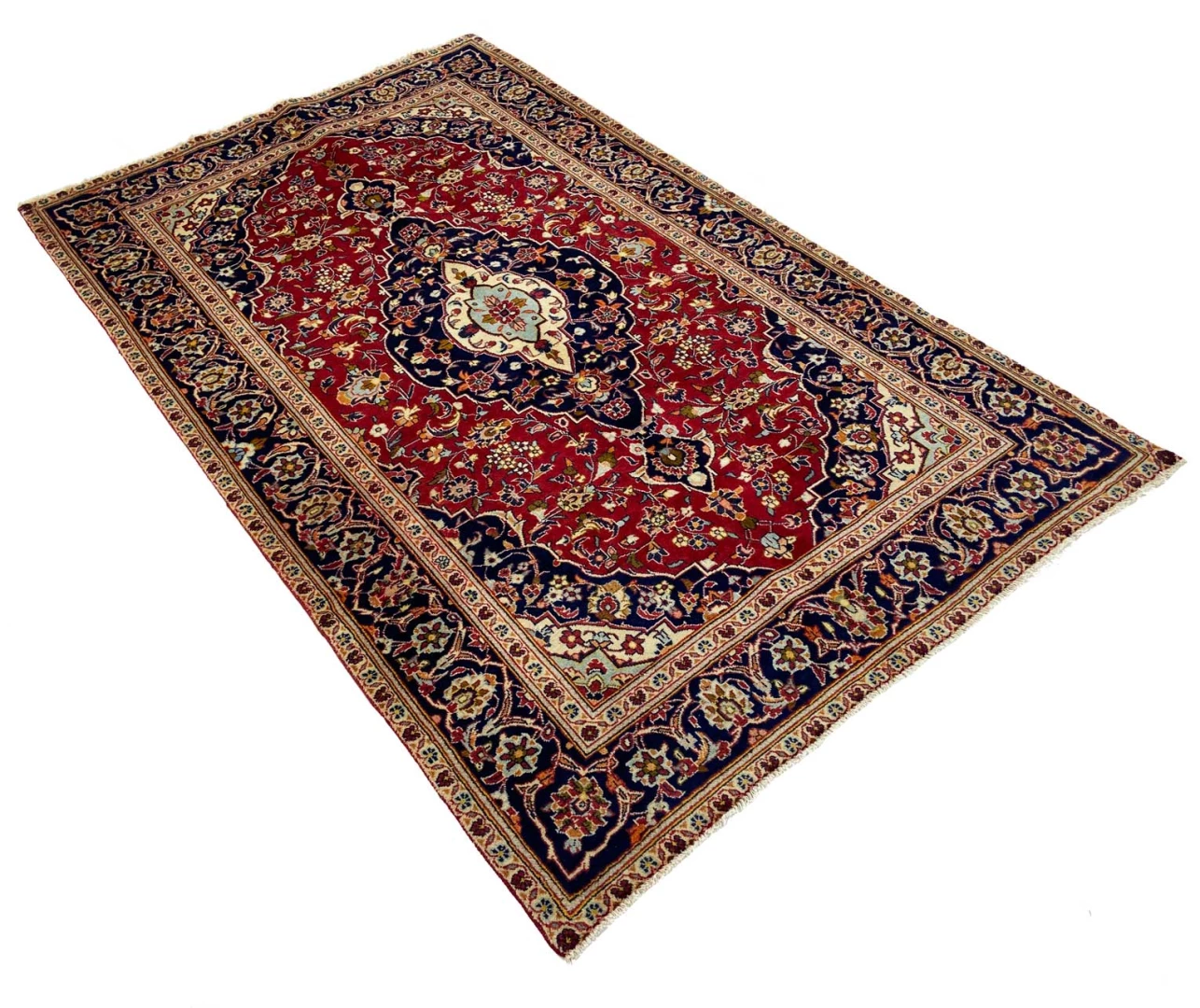 Kashan Perserteppich aus Iran, 252 × 151 cm