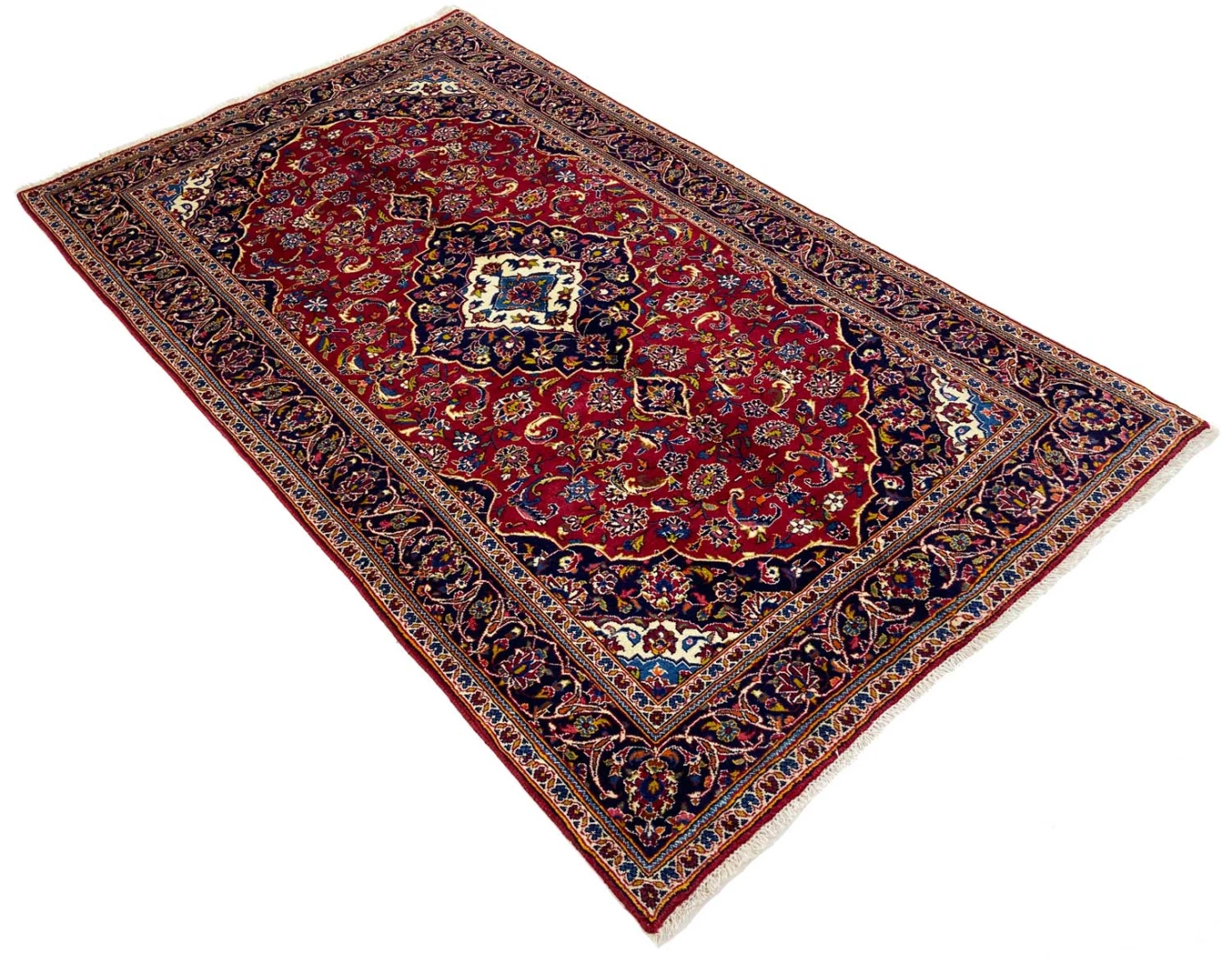 Handgeknüpfter Kashan Perserteppich, 256 × 147 cm, Wolle