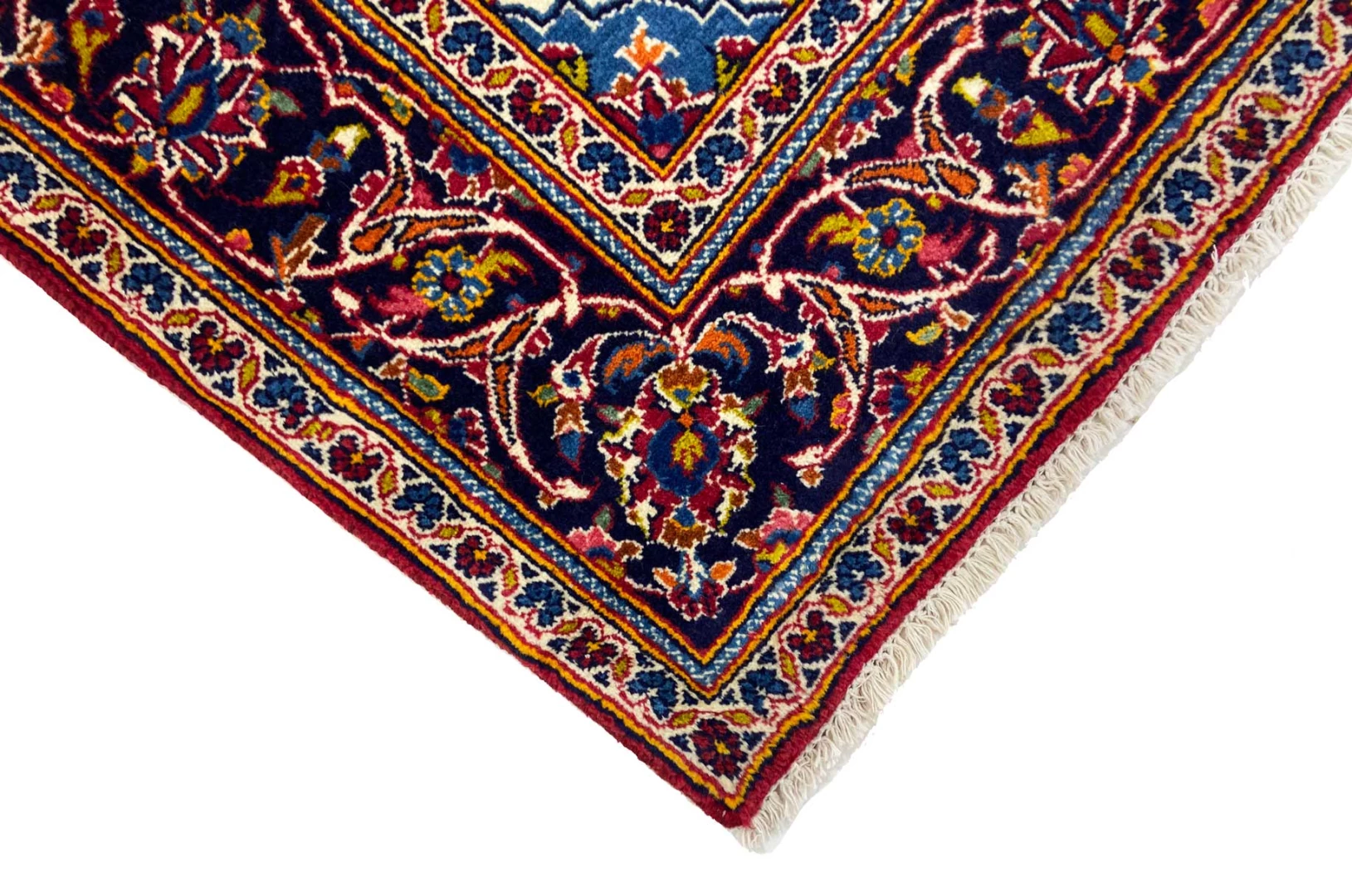 Handgeknüpfter Kashan Perserteppich, 256 × 147 cm, Wolle