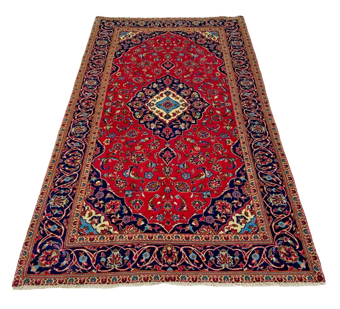 Handgeknüpfter Kashan Perserteppich, 262 × 148 cm, Wolle