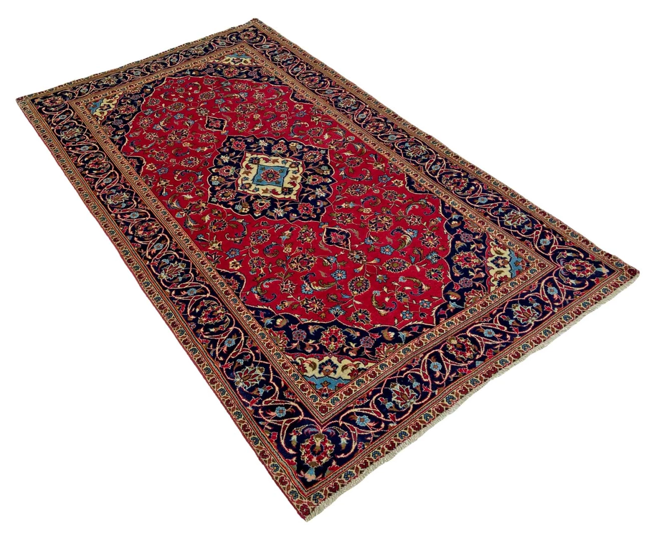 Handgeknüpfter Kashan Perserteppich, 262 × 148 cm, Wolle