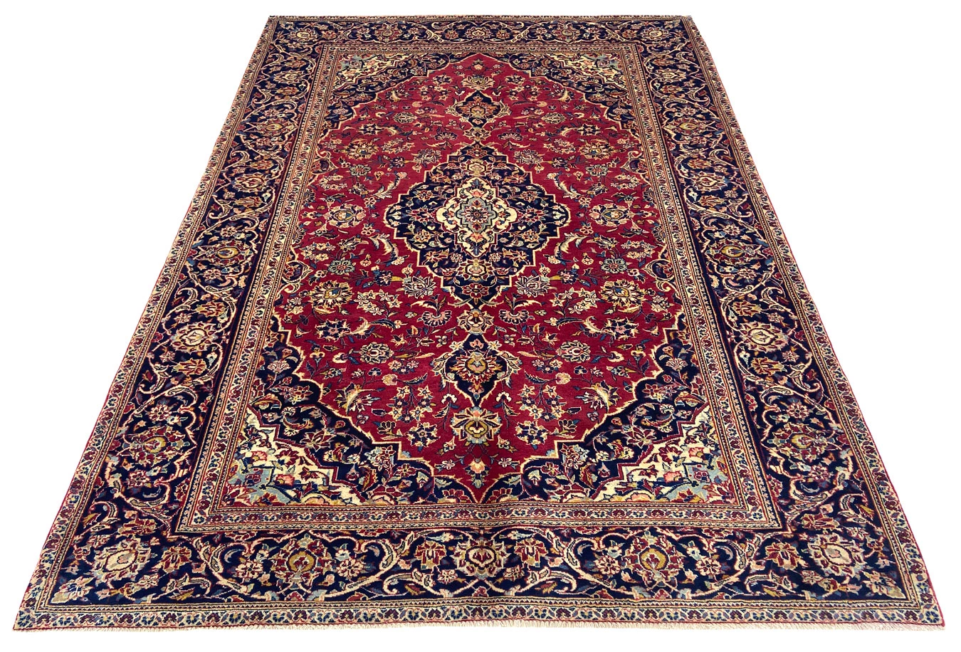 Kashan Perserteppich 294 × 201 cm aus Wolle, handgeknüpft