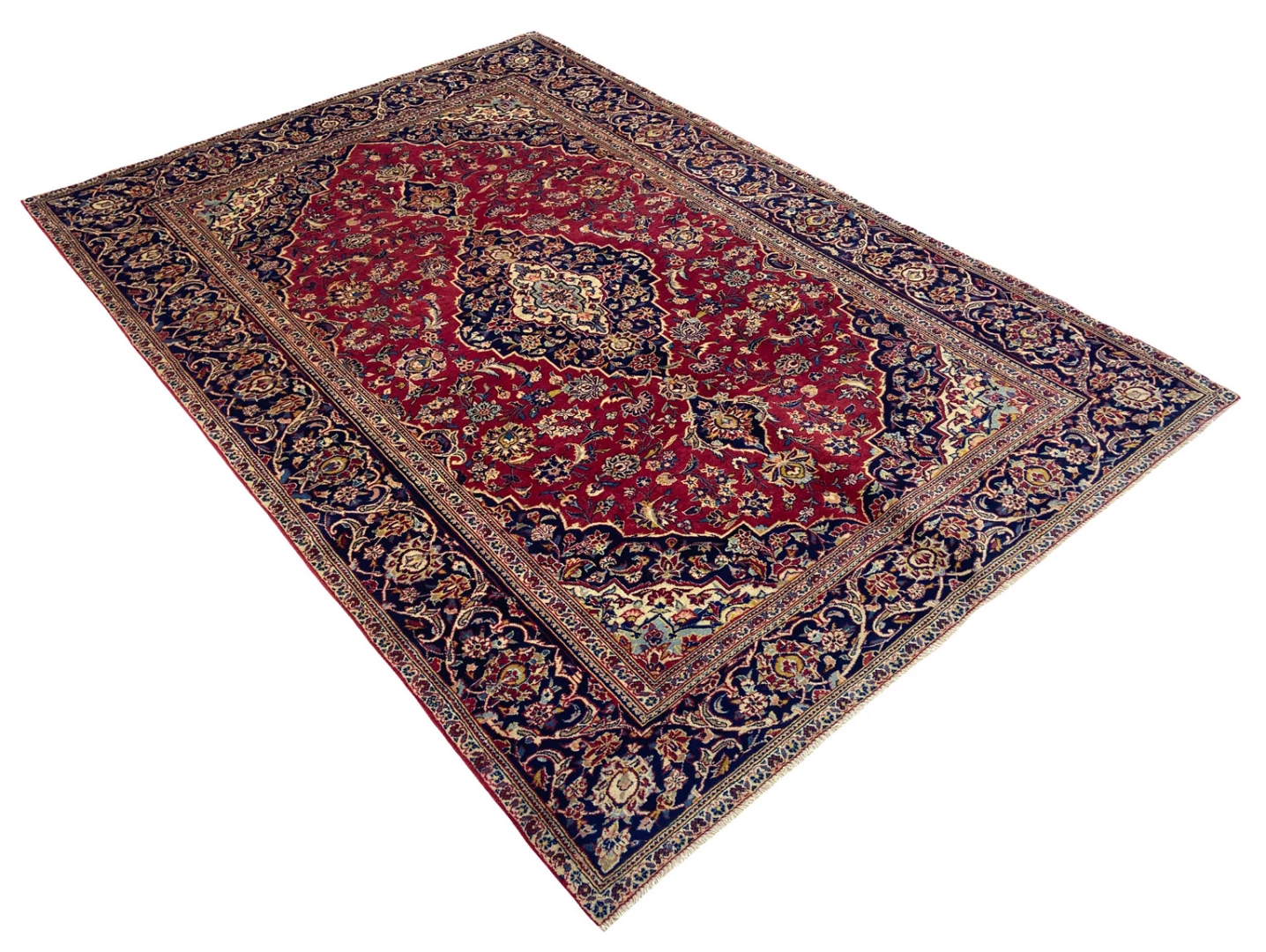 Kashan Perserteppich 294 × 201 cm aus Wolle, handgeknüpft