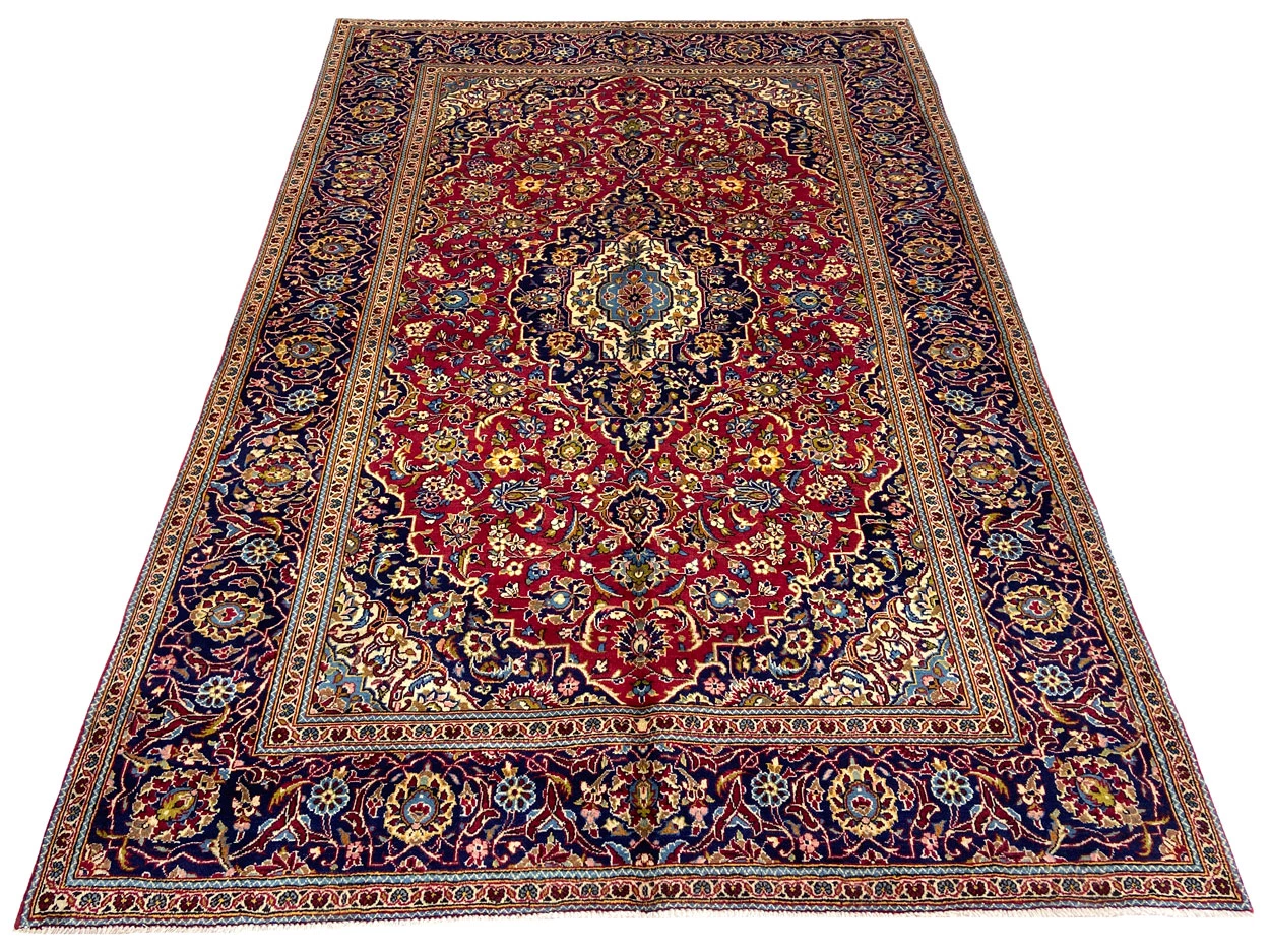 Handgeknüpfter Kashan Perserteppich, 297 × 194 cm, Wolle