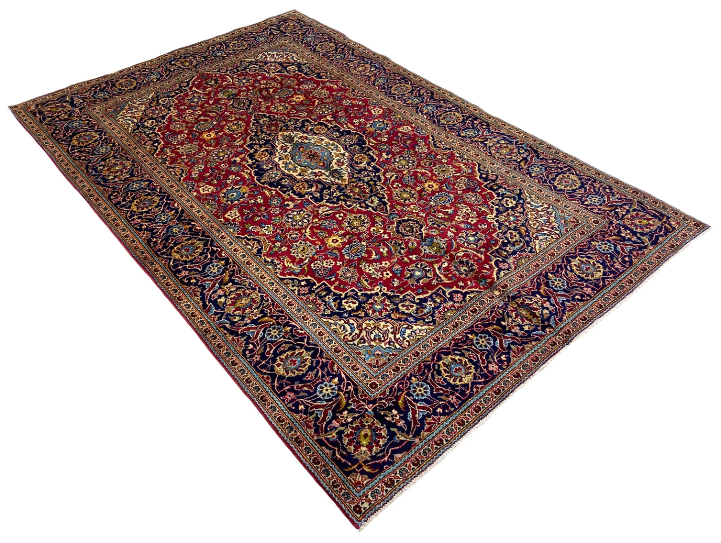 Handgeknüpfter Kashan Perserteppich, 297 × 194 cm, Wolle