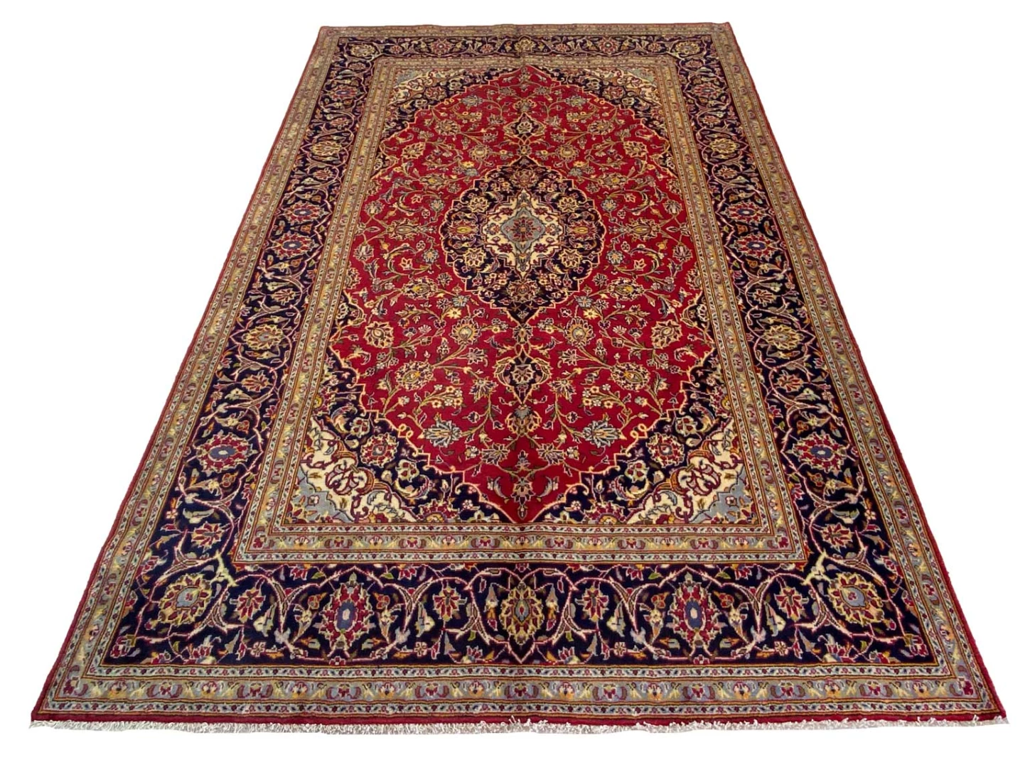 Handgeknüpfter Kashan Perserteppich 305 × 191 cm