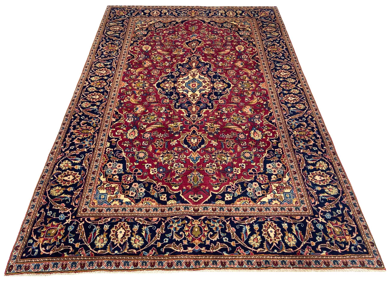 Kashan Perserteppich 306 × 195 cm aus Wolle, handgeknüpft