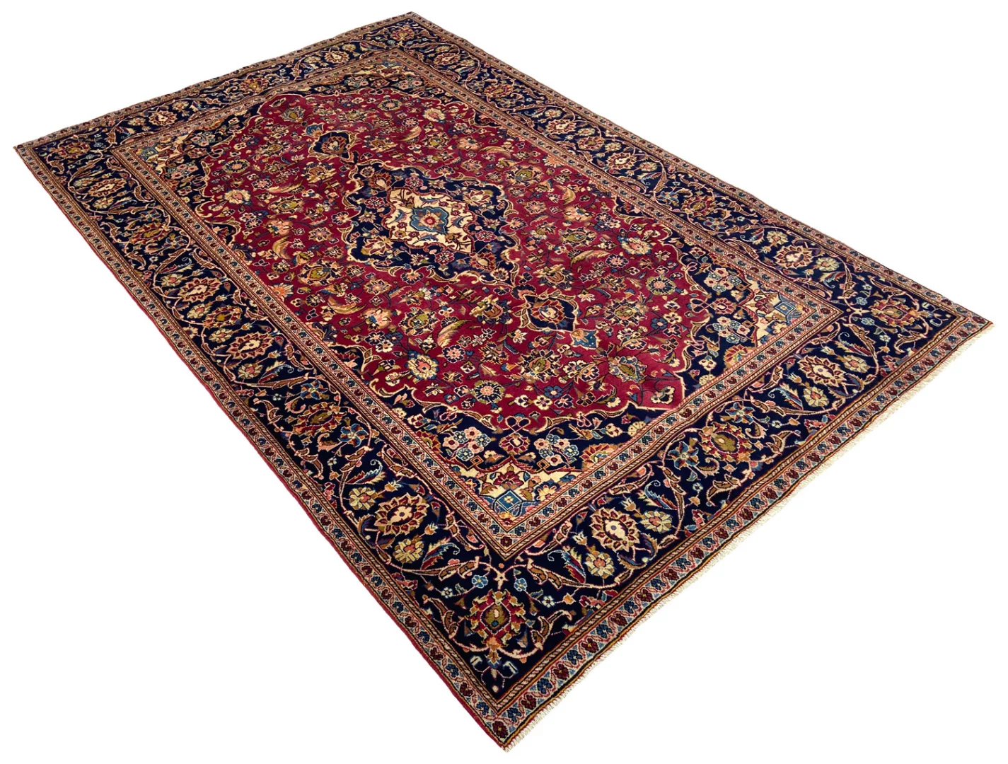 Kashan Perserteppich 306 × 195 cm aus Wolle, handgeknüpft