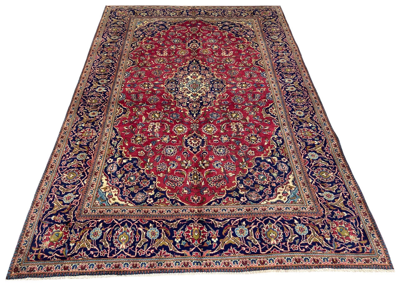 Handgeknüpfter Kashan Perserteppich, 307 × 199 cm, Wolle