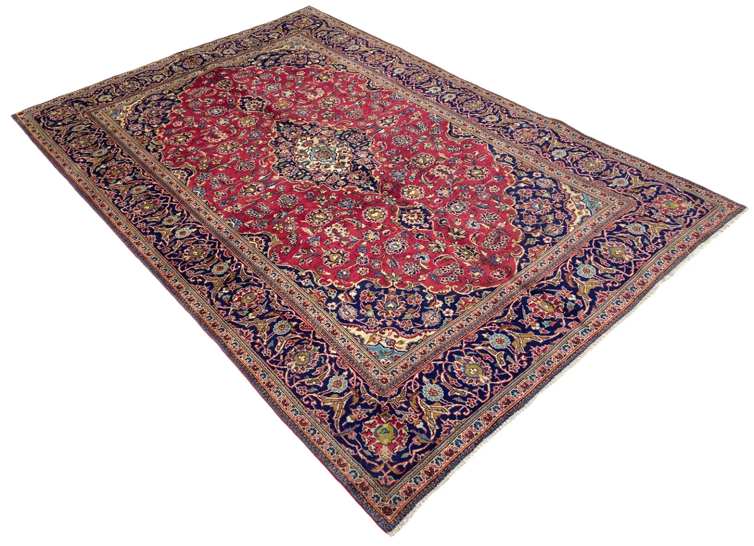 Handgeknüpfter Kashan Perserteppich, 307 × 199 cm, Wolle