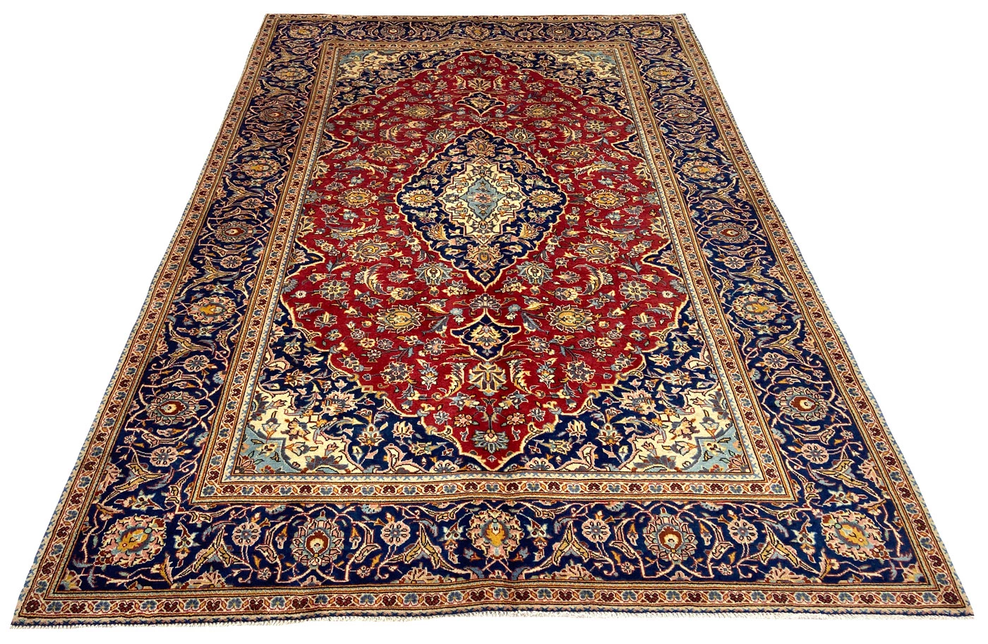 Handgeknüpfter Kashan Perserteppich 307 × 213 cm