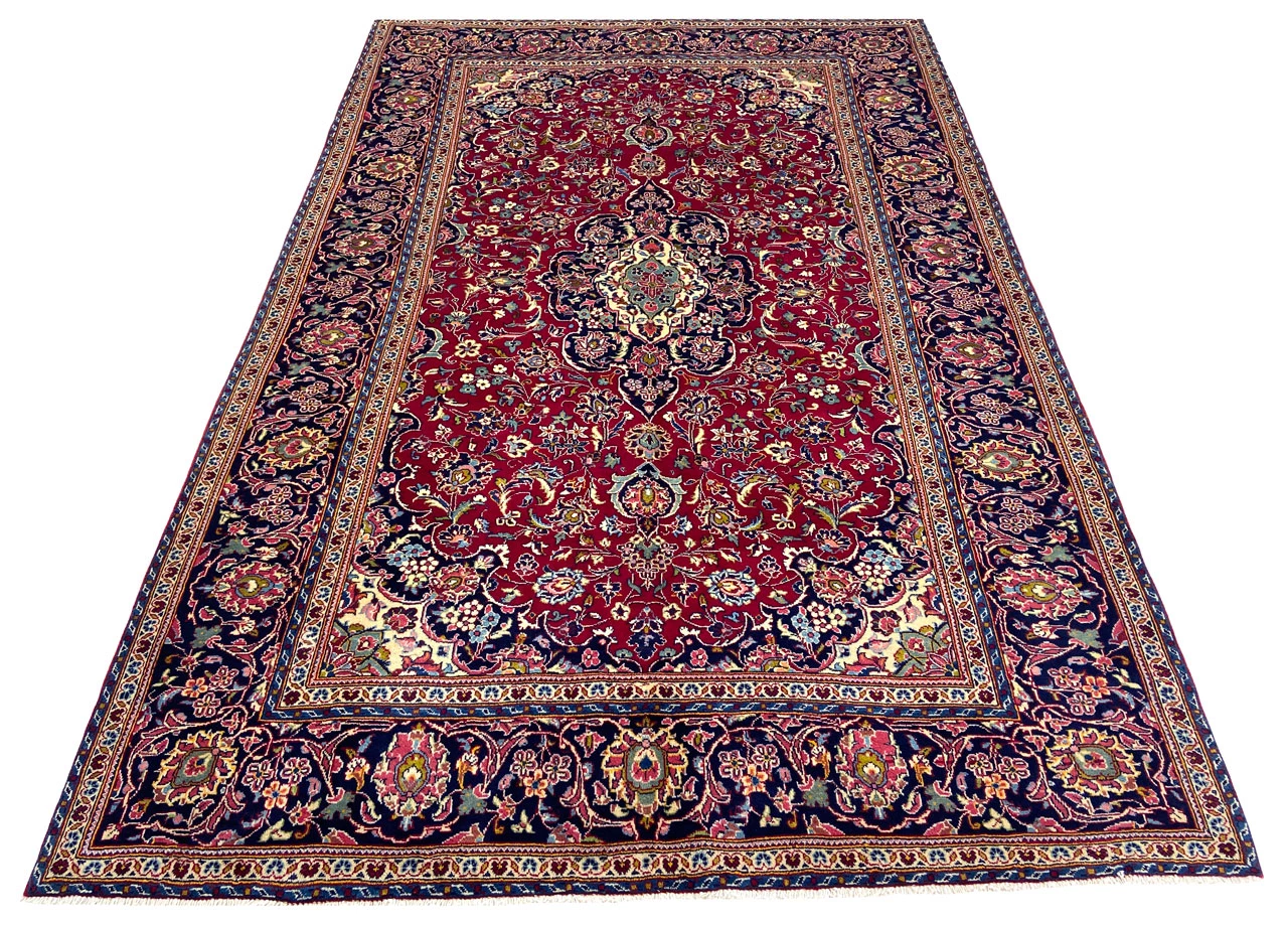 Kashan Perserteppich 308 × 199 cm aus Wolle, handgeknüpft