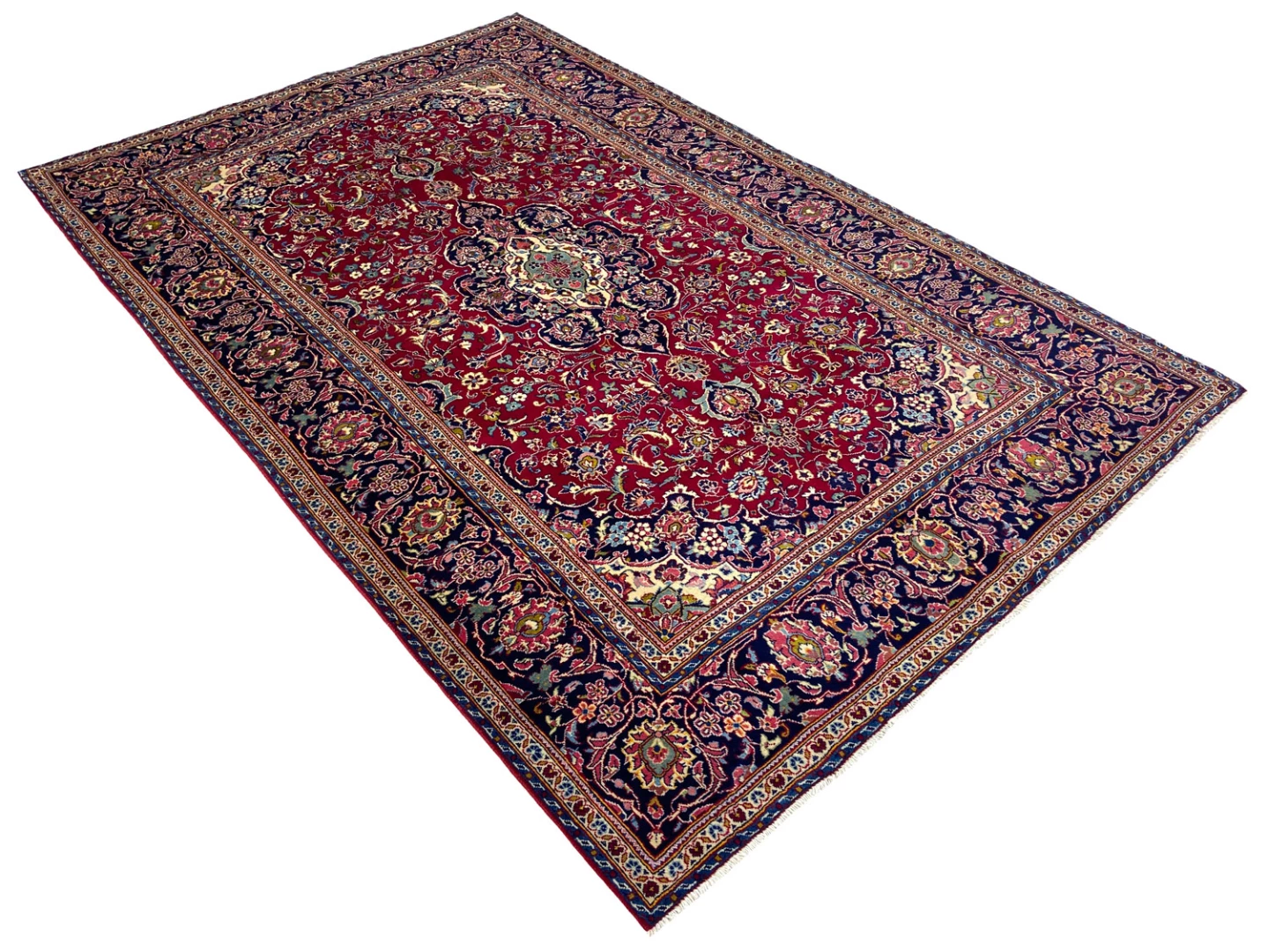 Kashan Perserteppich 308 × 199 cm aus Wolle, handgeknüpft