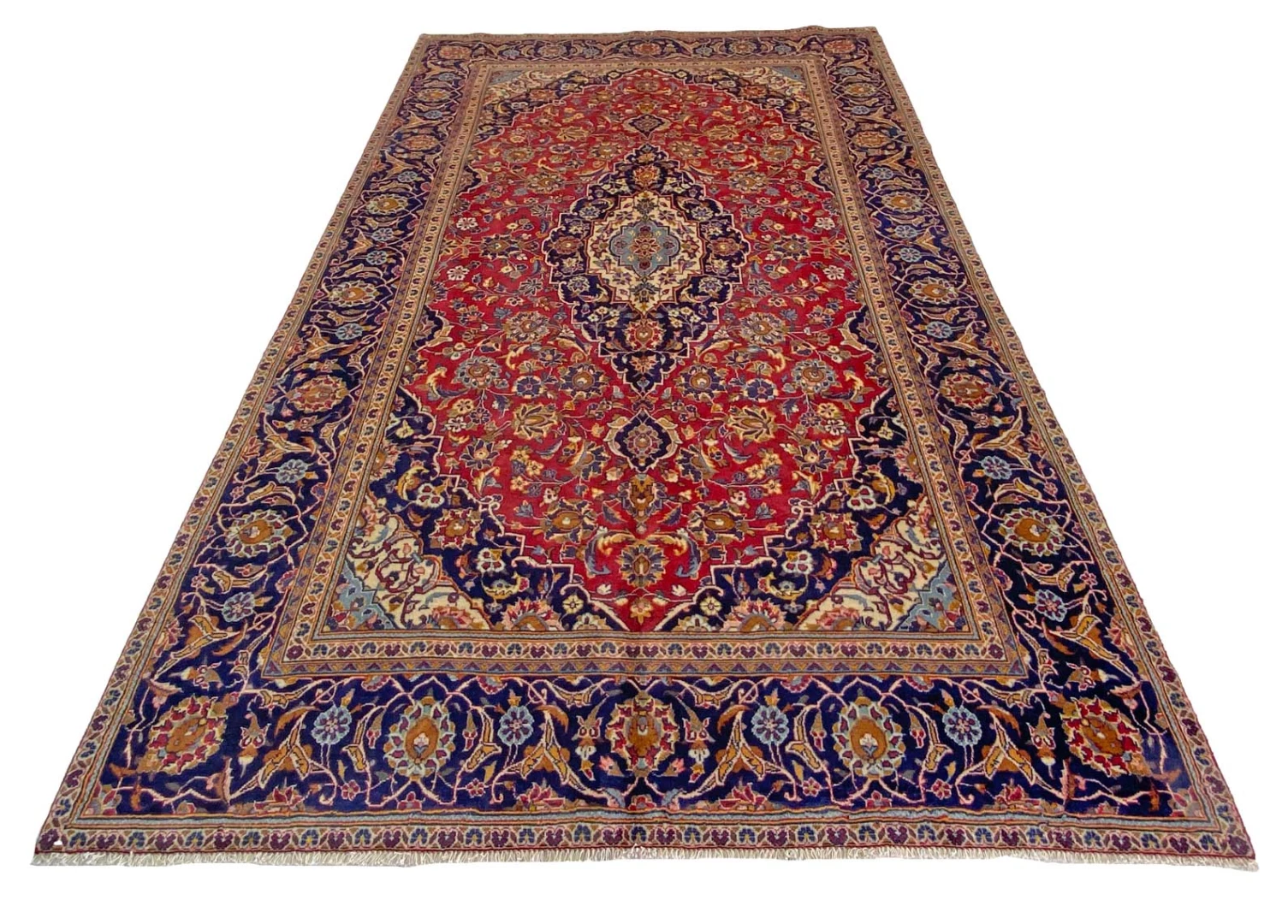 Handgeknüpfter Kashan Perserteppich, 312 × 194 cm, Wolle