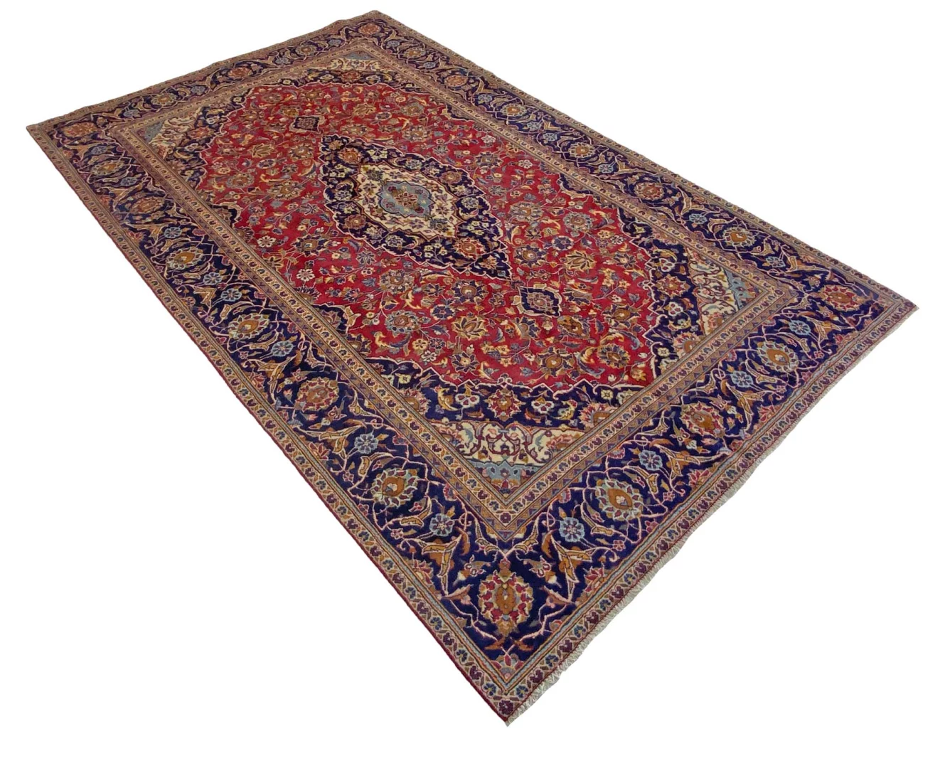 Handgeknüpfter Kashan Perserteppich, 312 × 194 cm, Wolle