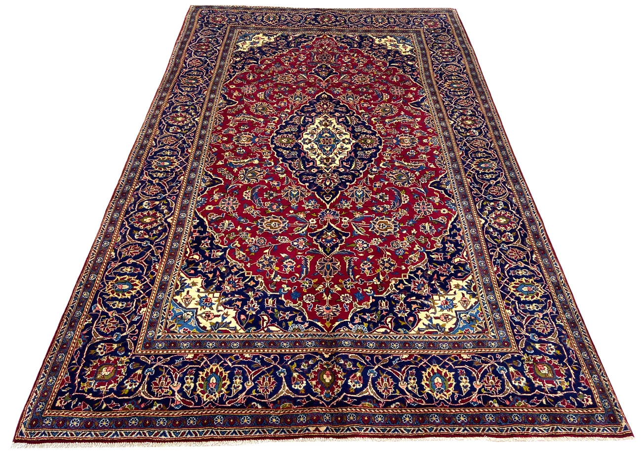 Handgeknüpfter Kashan Perserteppich 316 × 201 cm