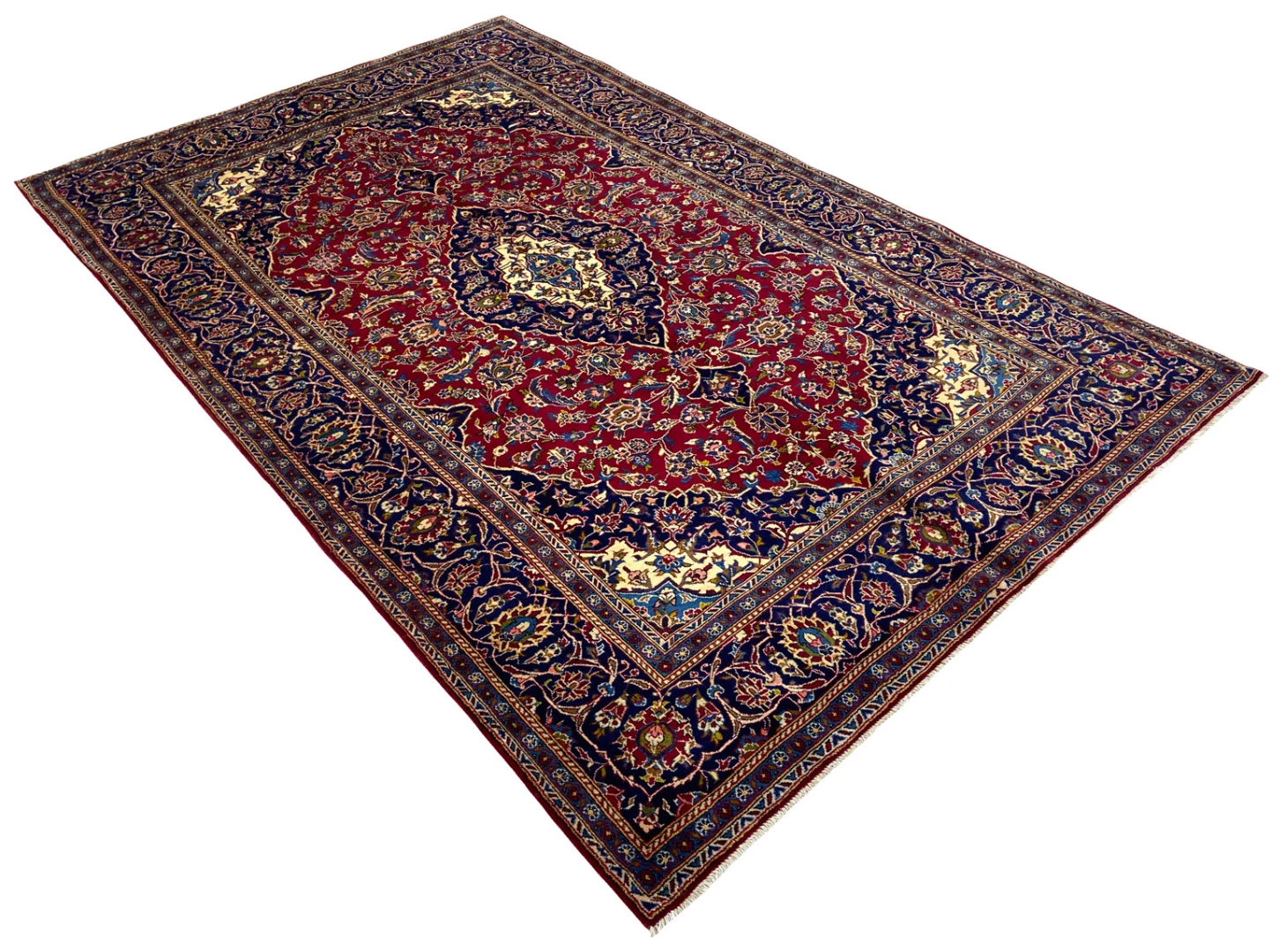 Handgeknüpfter Kashan Perserteppich 316 × 201 cm