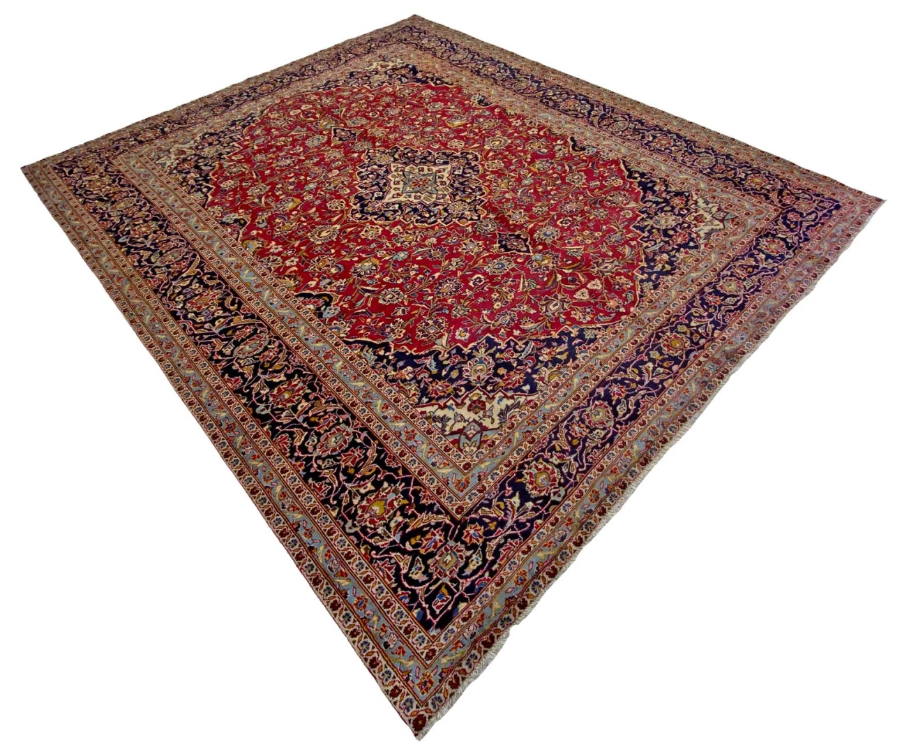 Handgeknüpfter Kashan Perserteppich, 346 × 289 cm, Wolle