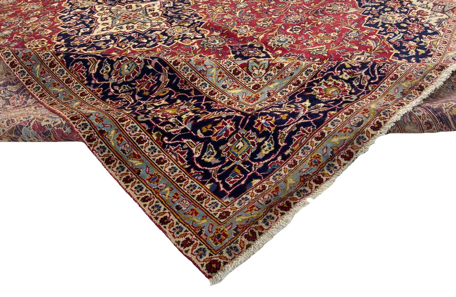 Handgeknüpfter Kashan Perserteppich, 346 × 289 cm, Wolle
