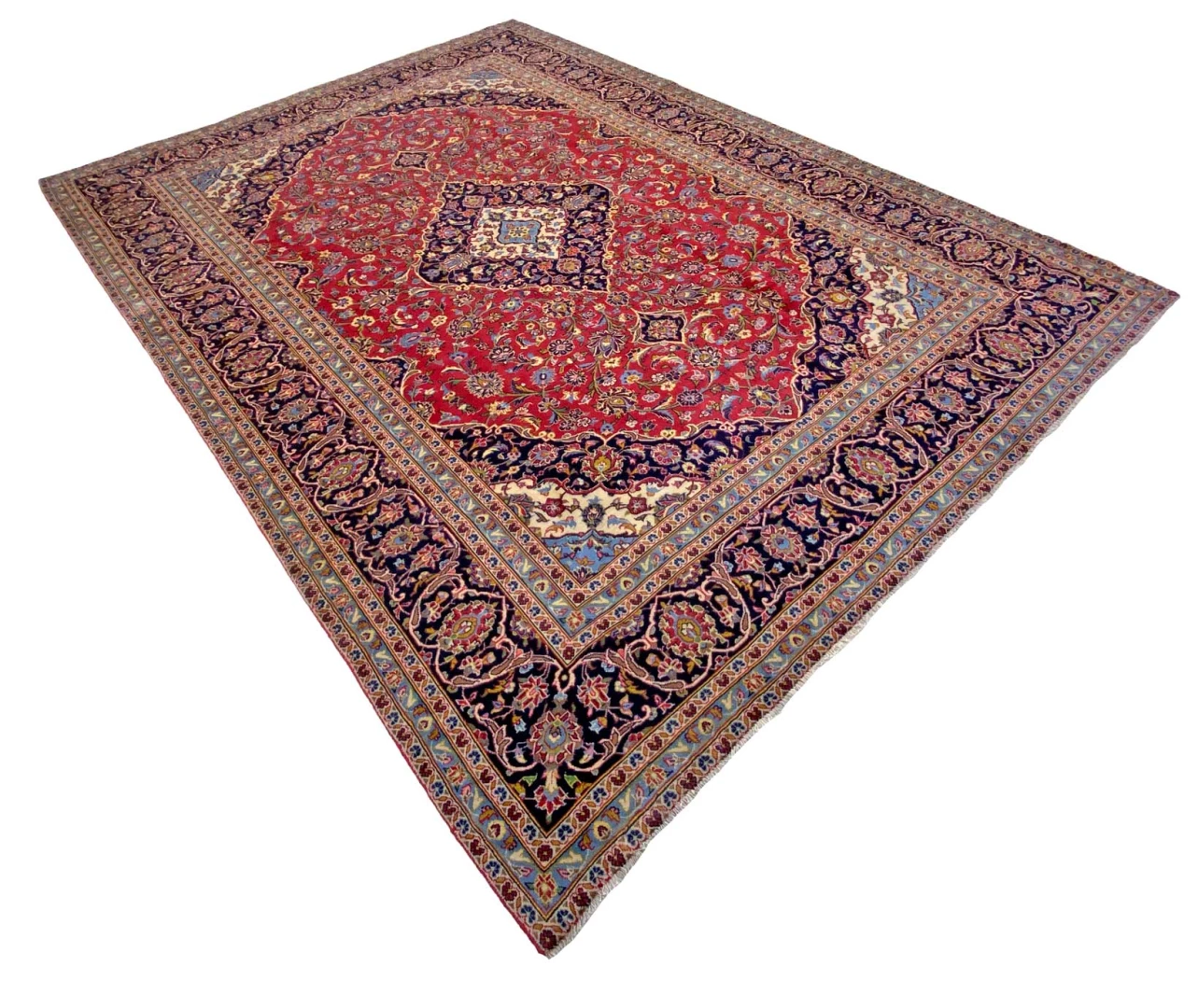 Kashan Perserteppich 348 × 254 cm aus Wolle, handgeknüpft