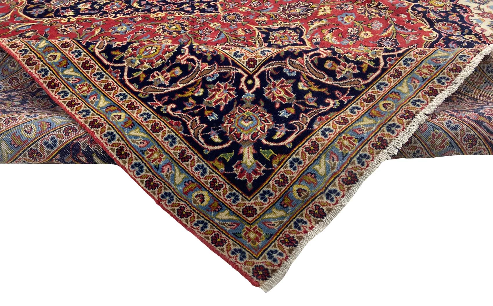 Kashan Perserteppich 348 × 254 cm aus Wolle, handgeknüpft