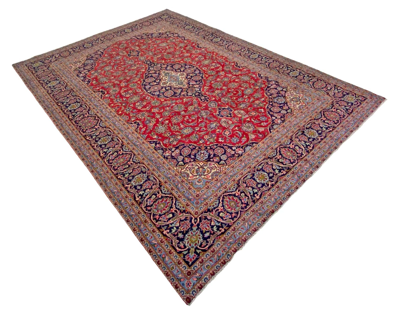 Handgeknüpfter Kashan Perserteppich, 351 × 253 cm, Wolle