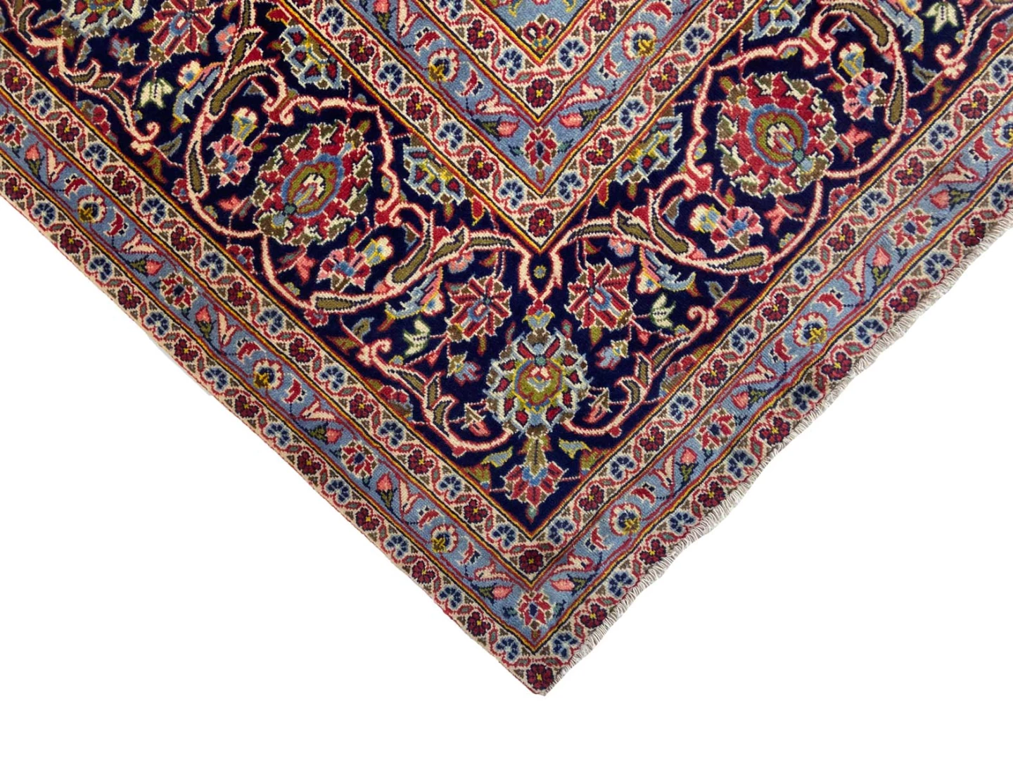Handgeknüpfter Kashan Perserteppich, 351 × 253 cm, Wolle