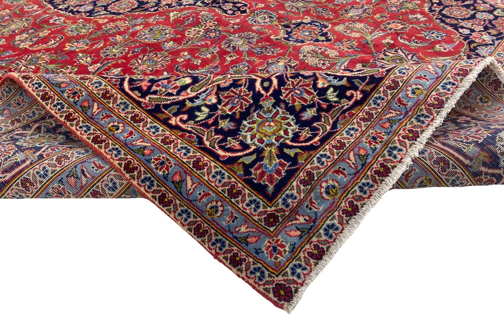 Handgeknüpfter Kashan Perserteppich, 351 × 253 cm, Wolle