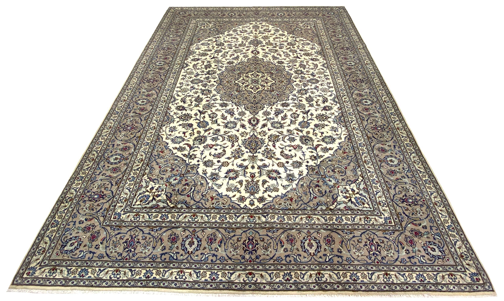 Handgeknüpfter Kashan Perserteppich, 352 × 251 cm, Wolle