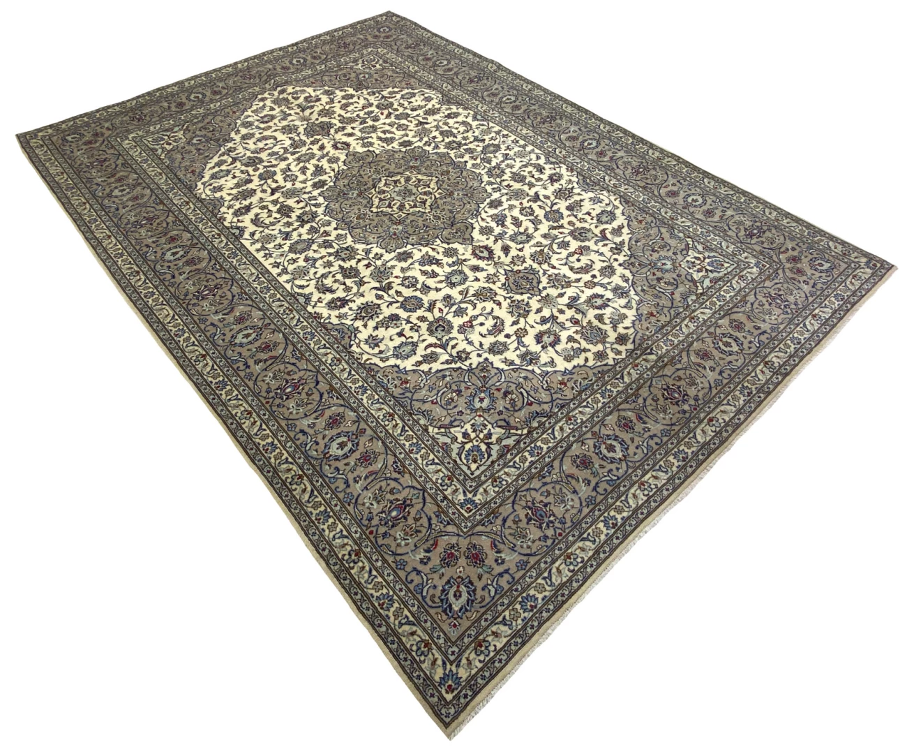 Handgeknüpfter Kashan Perserteppich, 352 × 251 cm, Wolle