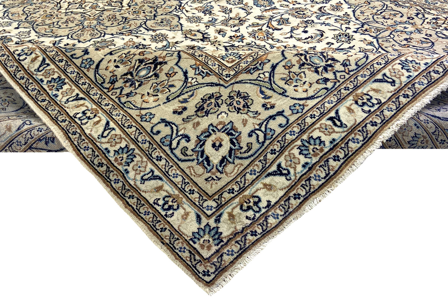 Handgeknüpfter Kashan Perserteppich, 352 × 251 cm, Wolle