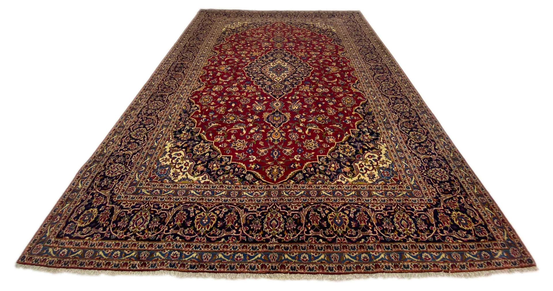 Handgeknüpfter Kashan Perserteppich 357 × 269 cm