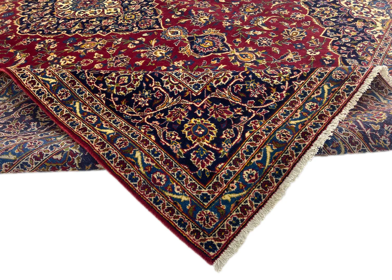 Handgeknüpfter Kashan Perserteppich 357 × 269 cm