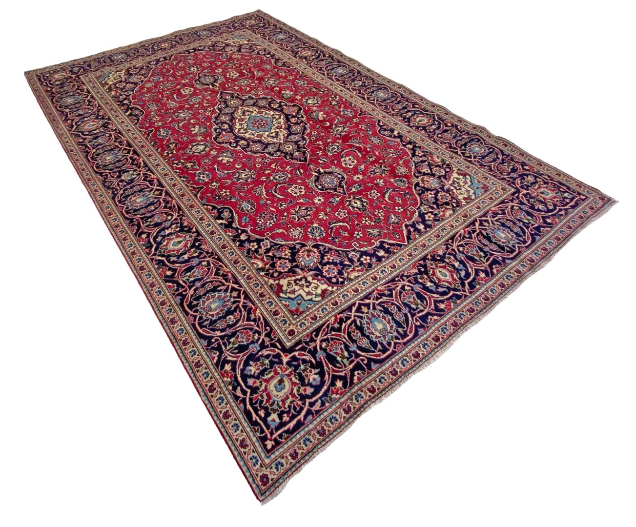 Kashan Perserteppich 364 × 235 cm aus Wolle, handgeknüpft