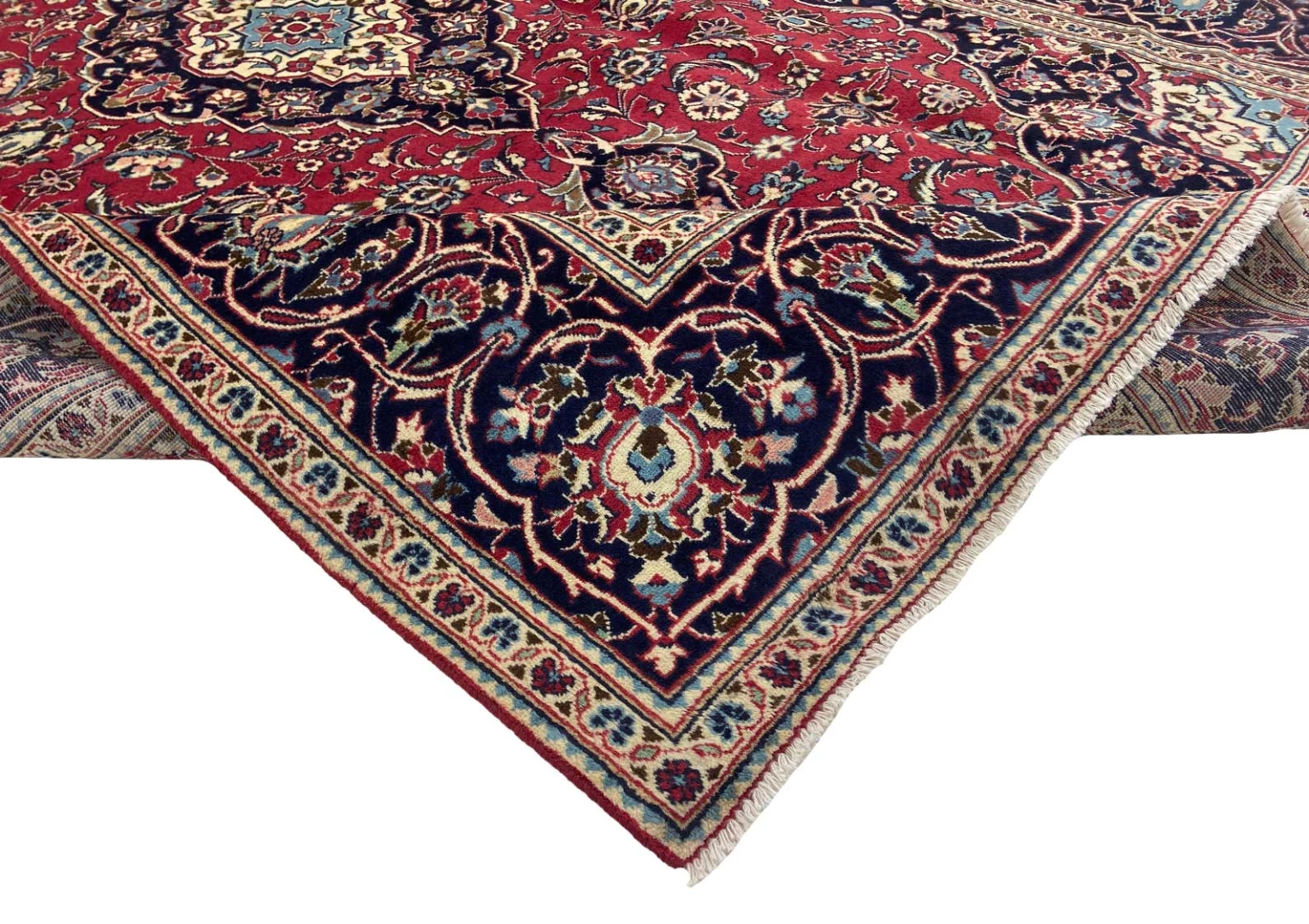 Kashan Perserteppich 364 × 235 cm aus Wolle, handgeknüpft
