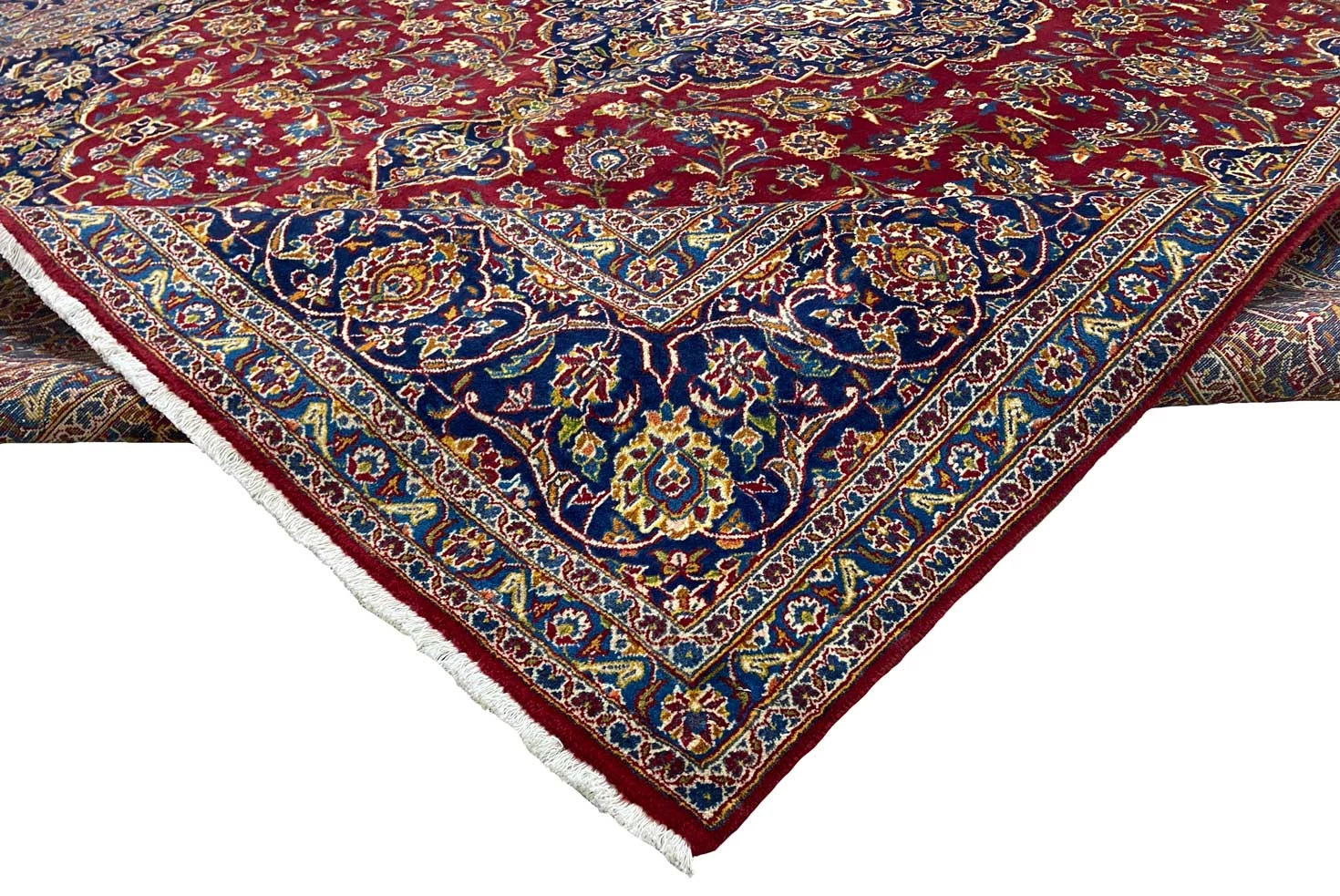 Handgeknüpfter Kashan Perserteppich, 392 × 296 cm, Wolle