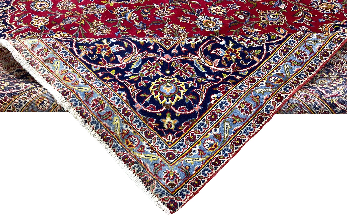 Kashan Perserteppich 394 × 294 cm aus Wolle, handgeknüpft